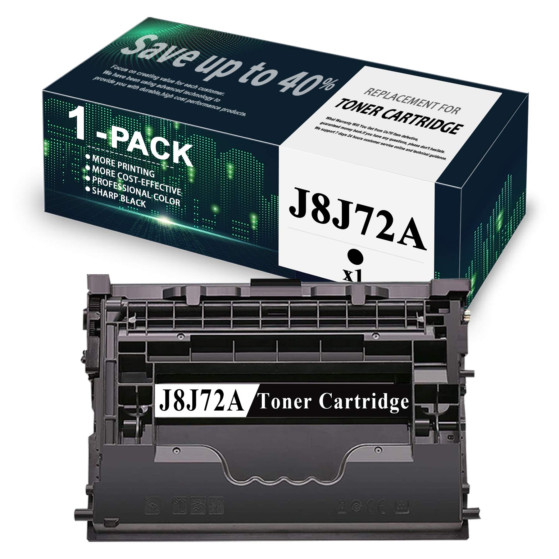 High Yield J8J72A Compatible Toner Cartridge Replacement for HP Enterprise Flow MFP M632z Printer - Black Ink | Ideal for Office Printing & High Volume Documents
