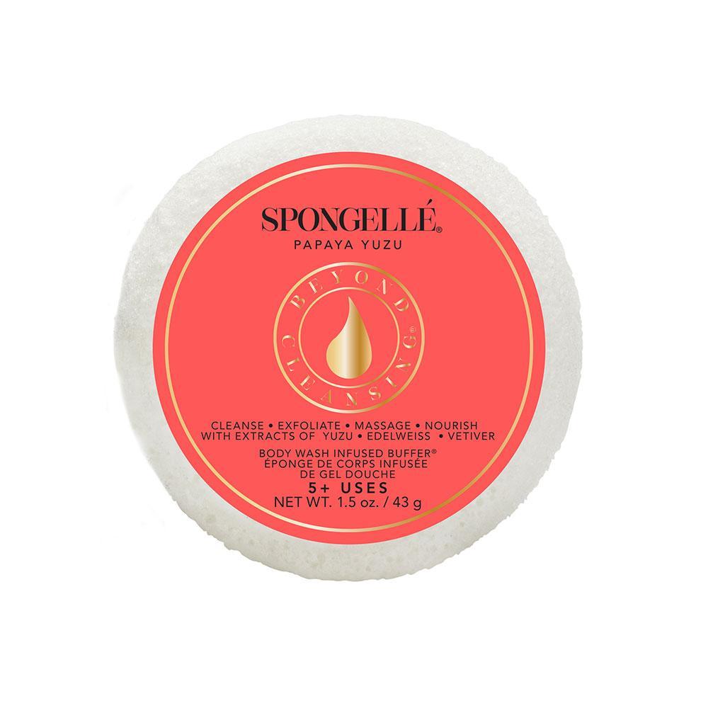 Exfoliating Body Wash Sponge with Papaya Yuzu Scent | Gentle Skin Cleansing & Exfoliation | Perfect for Shower, Bath & Spa Days