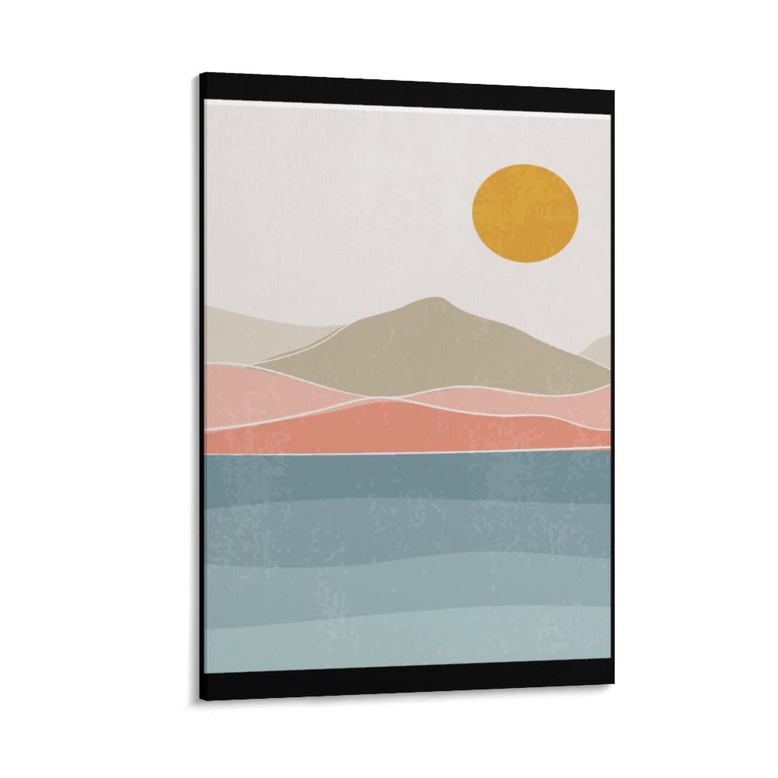 Modern Mountain Wall Art Poster - Simple & Personal Home Decor Canvas Painting for Living Room, Bedroom, Bathroom | Gift Idea for Housewarming & Interior Design