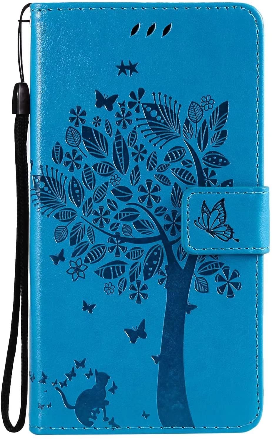 Premium Samsung Galaxy C7 Wallet Case - Shockproof TPU Interior & Trendy PU Leather Flip Cover (Blue) | Perfect for Business, Travel & Everyday Protection