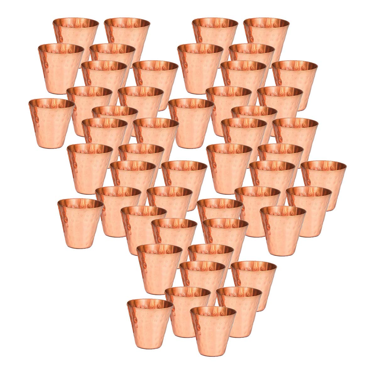50-Pack Handcrafted Copper Bar Glasses - 2oz Capacity for Cocktails, Wine & Shots | Perfect for Home Bars, Parties & Wedding Receptions