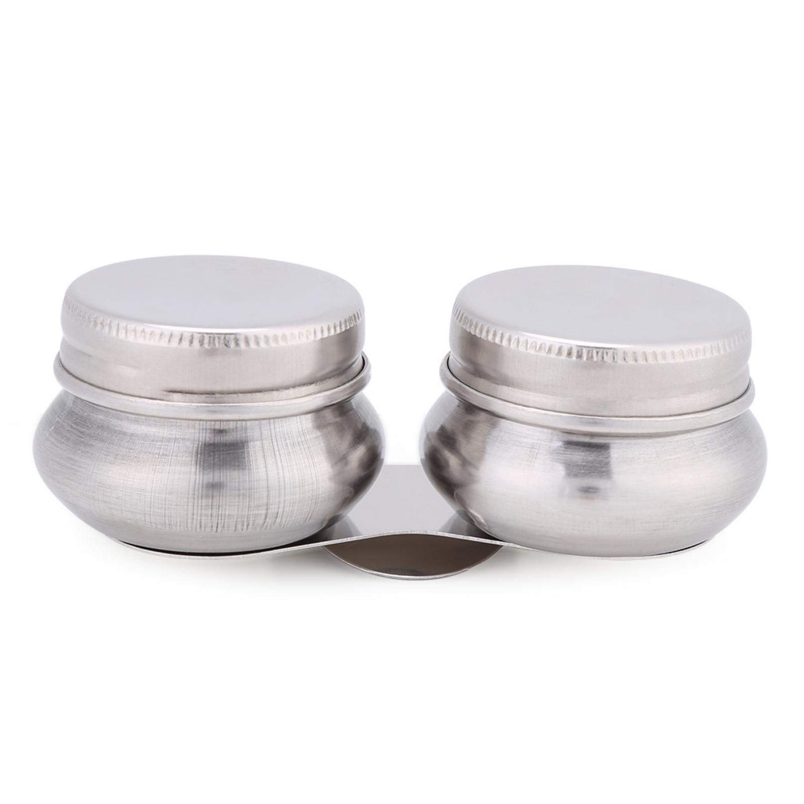 Premium Stainless Steel Double Dipper Palette Cup - Large Paint Solvent Container for Oil Painting & Turpentine with Screw-On Lid & Palette Clip | Ideal for Artists, DIY Paint Projects & Studio Use