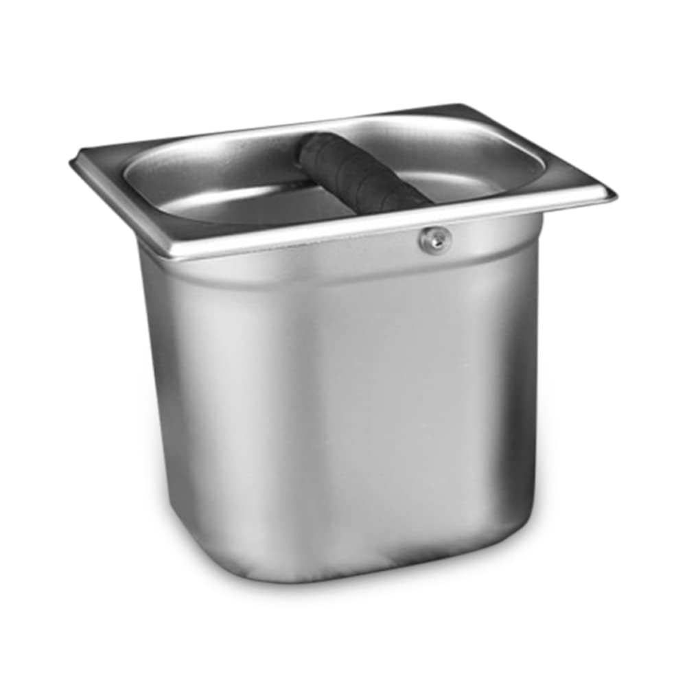 WinnerEco Stainless Steel Coffee Knock Box - Durable Barista Knock Out Bin for Espresso Grounds - Perfect for Home & Commercial Coffee Stations (Black, Large)