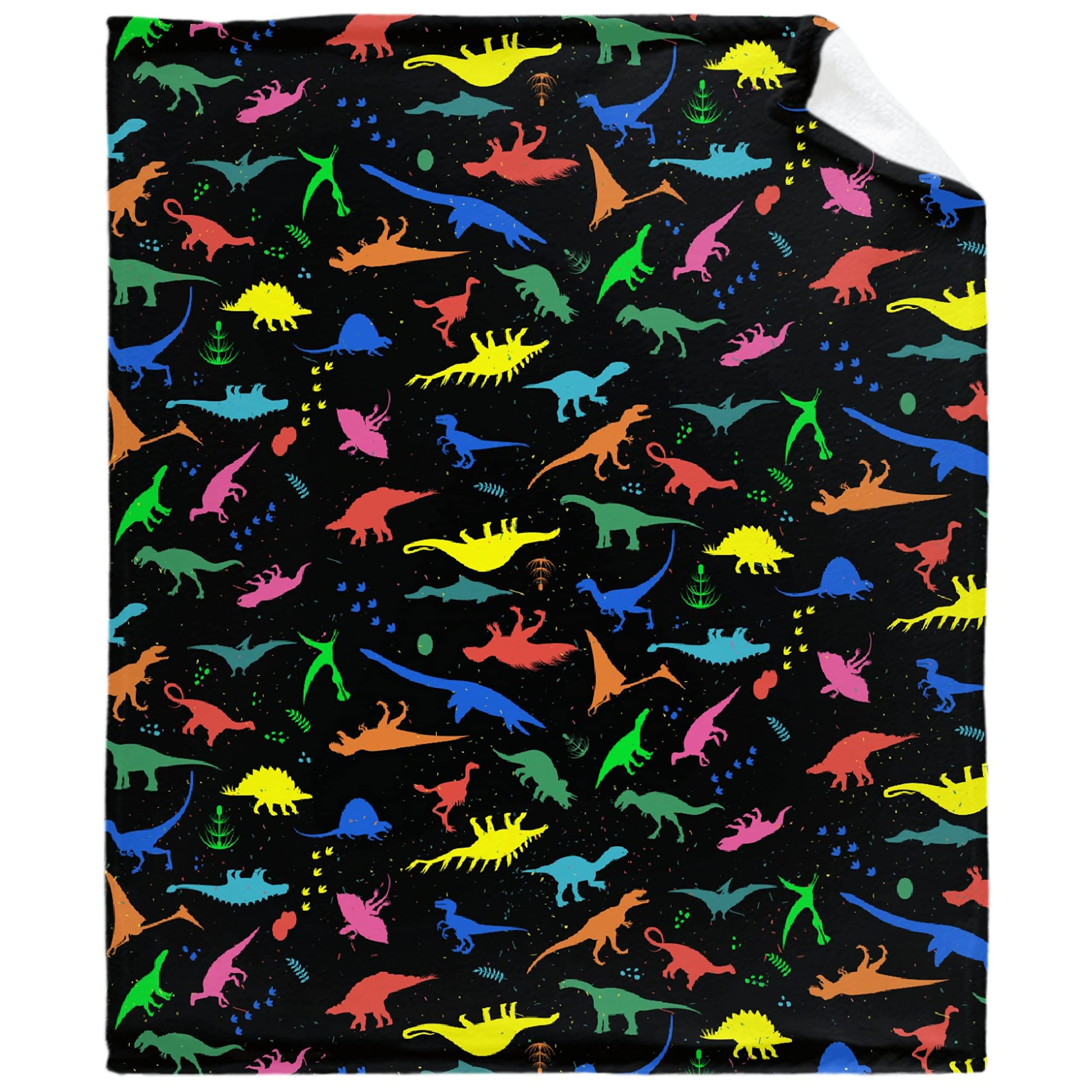 **AozyHug Cute Dinosaur Fleece Blanket - Ultra Soft & Warm Plush Flannel Throw for Couch, Bed, Sofa - 90