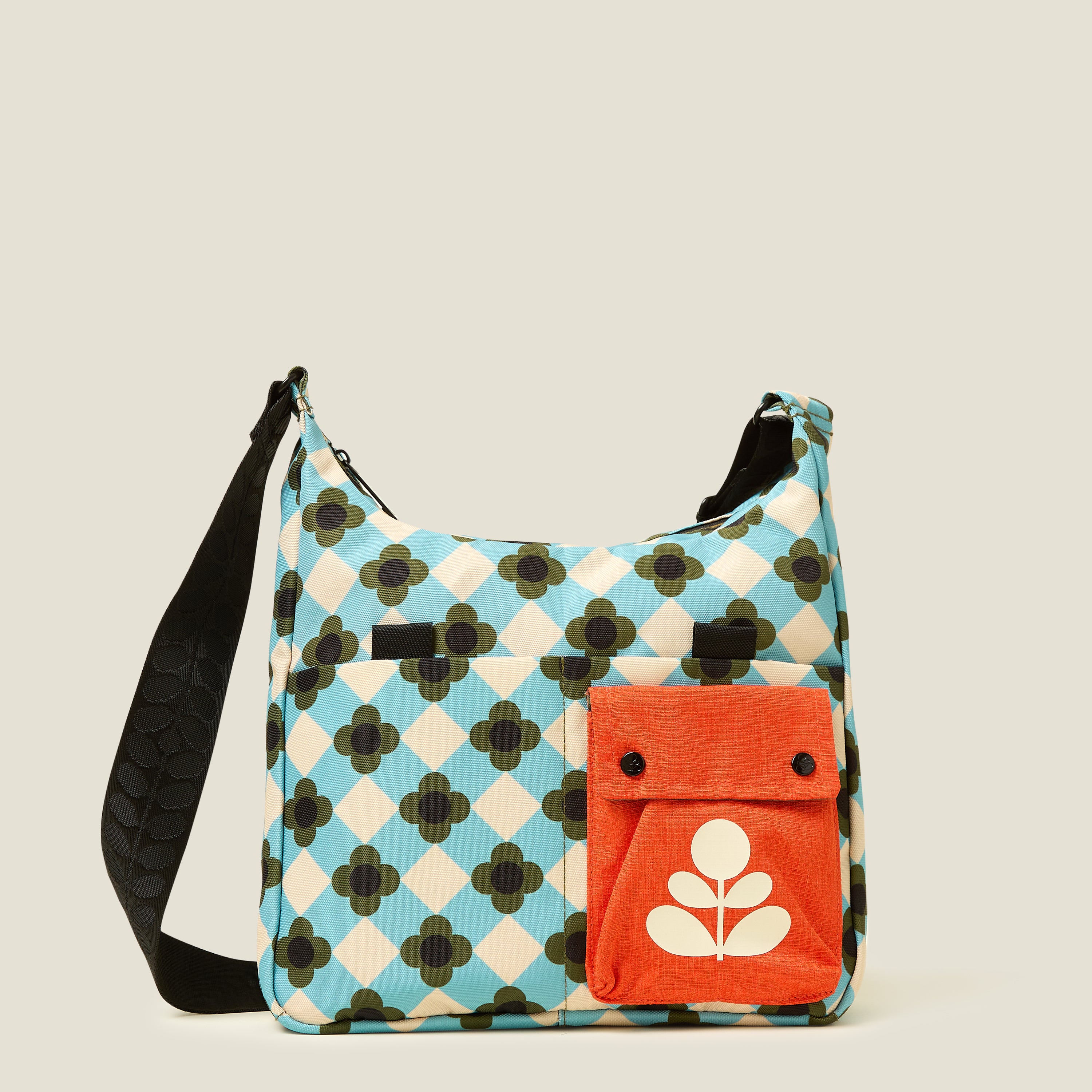 Area Hobo Bag - Stylish Flower Check Ziggurat Pattern Crossbody Purse for Women | Perfect for Casual Outings, Shopping & Travel