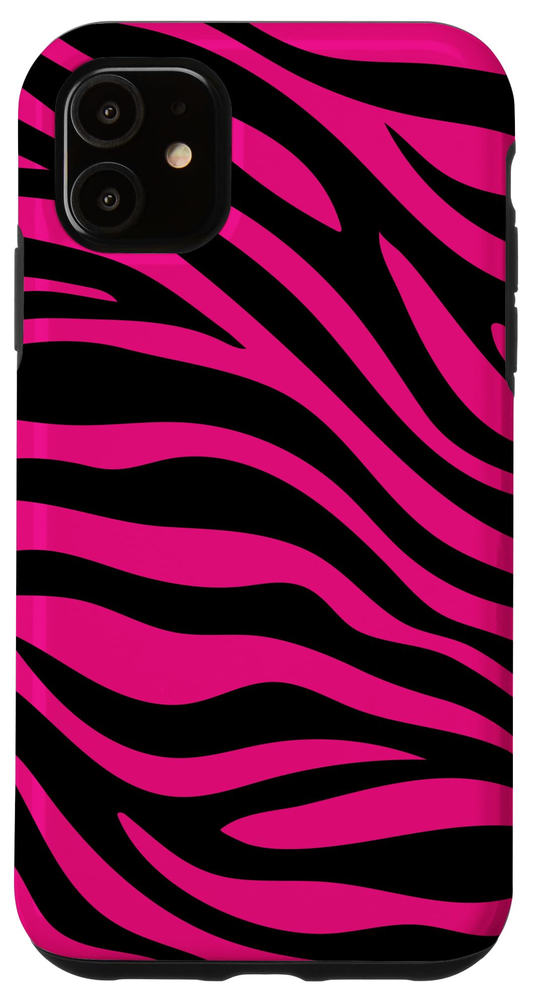 iPhone 11 Case - Zebra Animal Print Pattern in Black & Pink | Cute Protective Cover for Women & Girls | Perfect for School, Work & Everyday Use