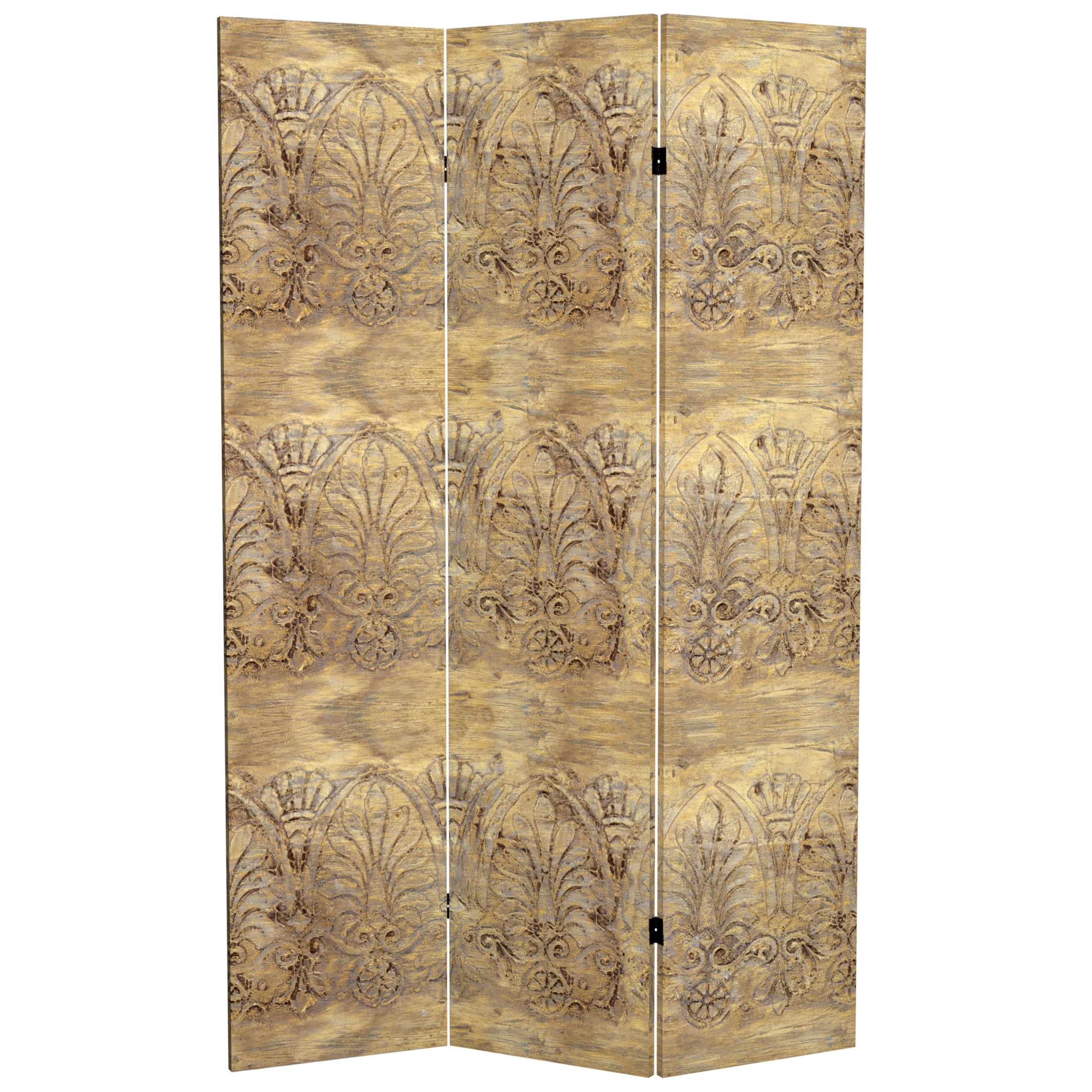 6 ft Tall Red Lantern Tranquil Ripples Canvas Room Divider - Baroque Flourish Design for Home Decor, Office Partition & Asian-Themed Events