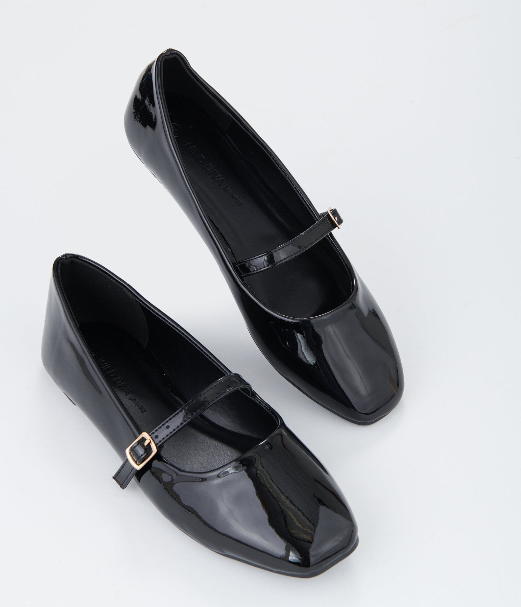 Black Patent Leatherette Mary Jane Flats for Women - Comfortable Dress Shoes for Work, Party & Everyday Wear