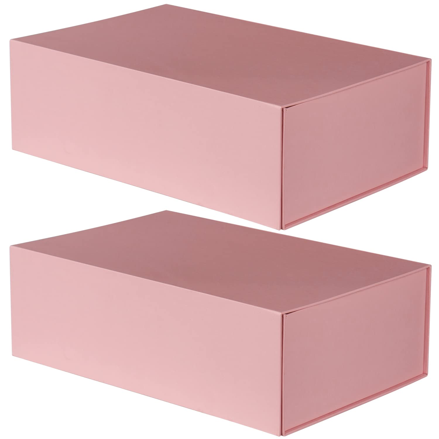 2-Pack Large Pink Square Gift Boxes with Magnetic Lids - Collapsible Empty Gift Box Set for Women, Mother's Day, Graduation, Wedding, Bridesmaid & Groomsmen Keepsake Presents | Perfect for Jewelry, Cosmetics & Special Occasion Gift Wrapping