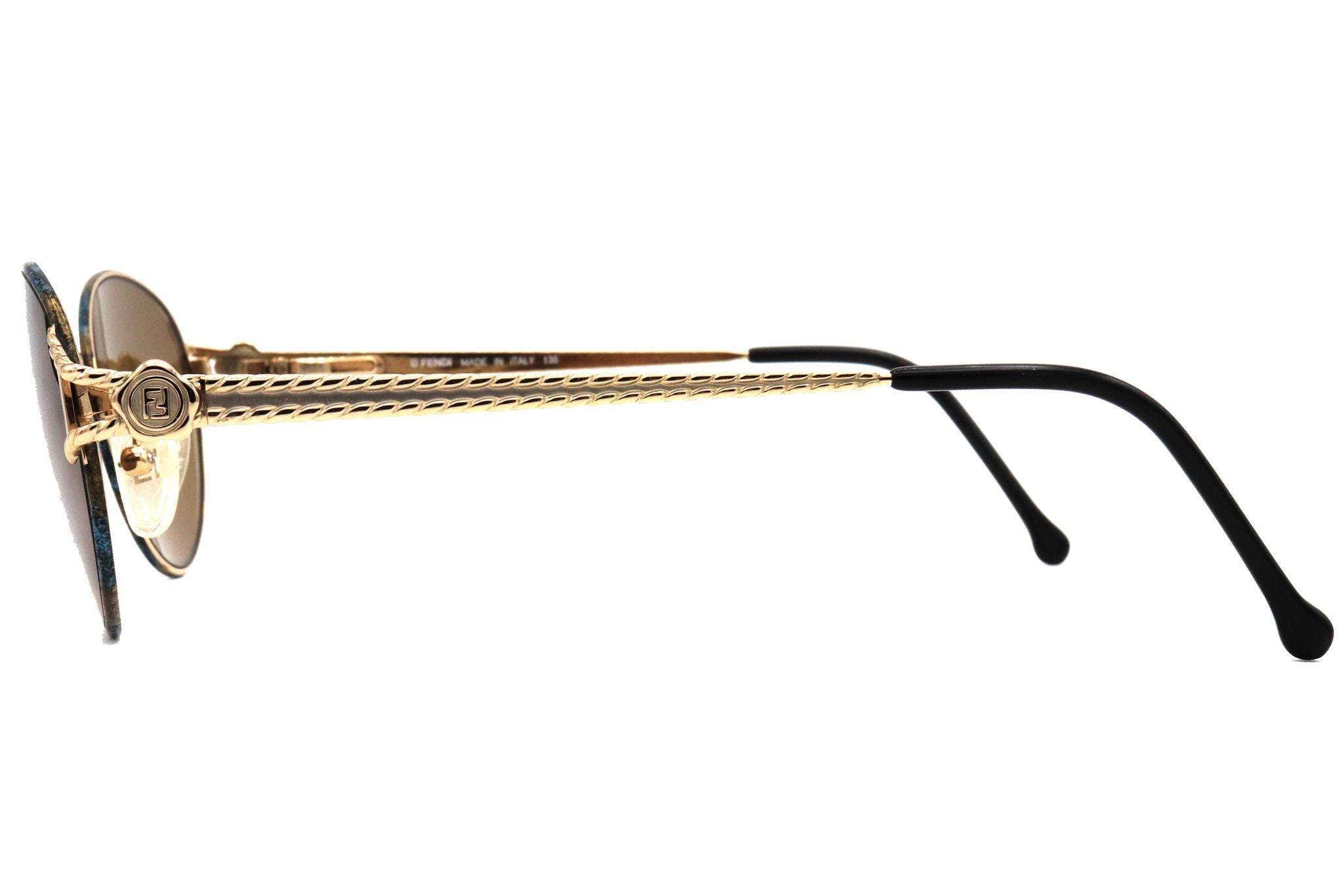 FENDI F46 JADE SHIMMER Sunglasses - Luxury Designer Shades for Women - UV Protection & Polarized Lenses - Perfect for Beach, Driving & Fashion Outfits