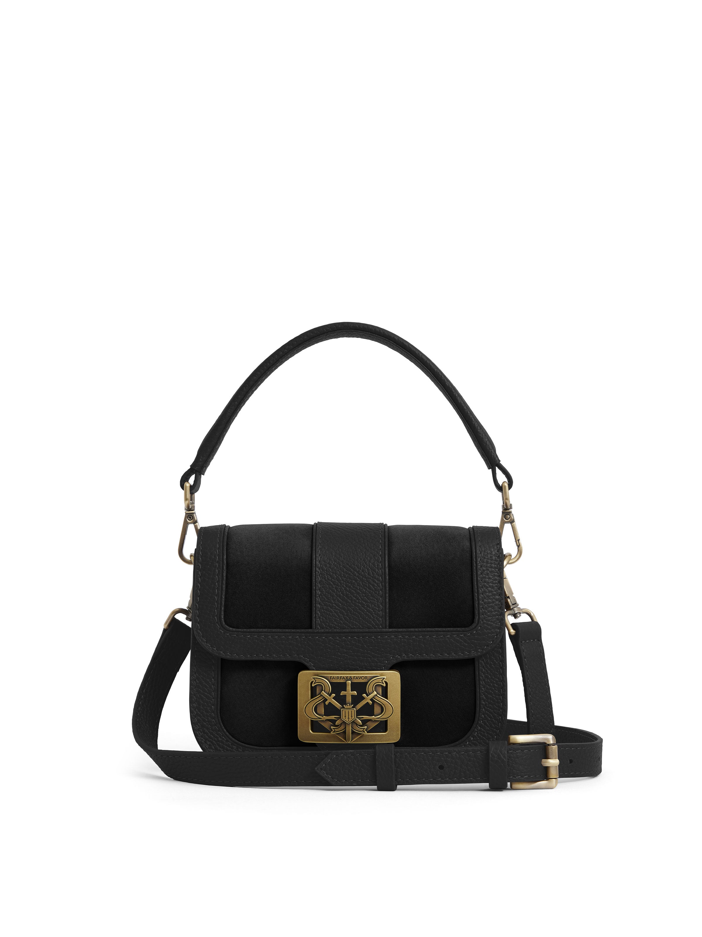 Clarence Black Suede Handbag for Women - Elegant & Stylish Purse for Work, Evening & Casual Outings