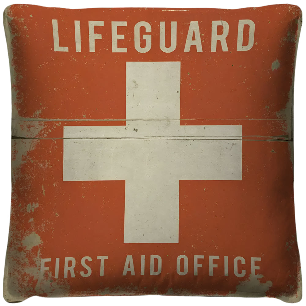 Lifeguard First Aid Office Throw Pillow - Soft Decorative Cushion for Poolside, Beach, Office & Home Decor - First Responder Gift Idea