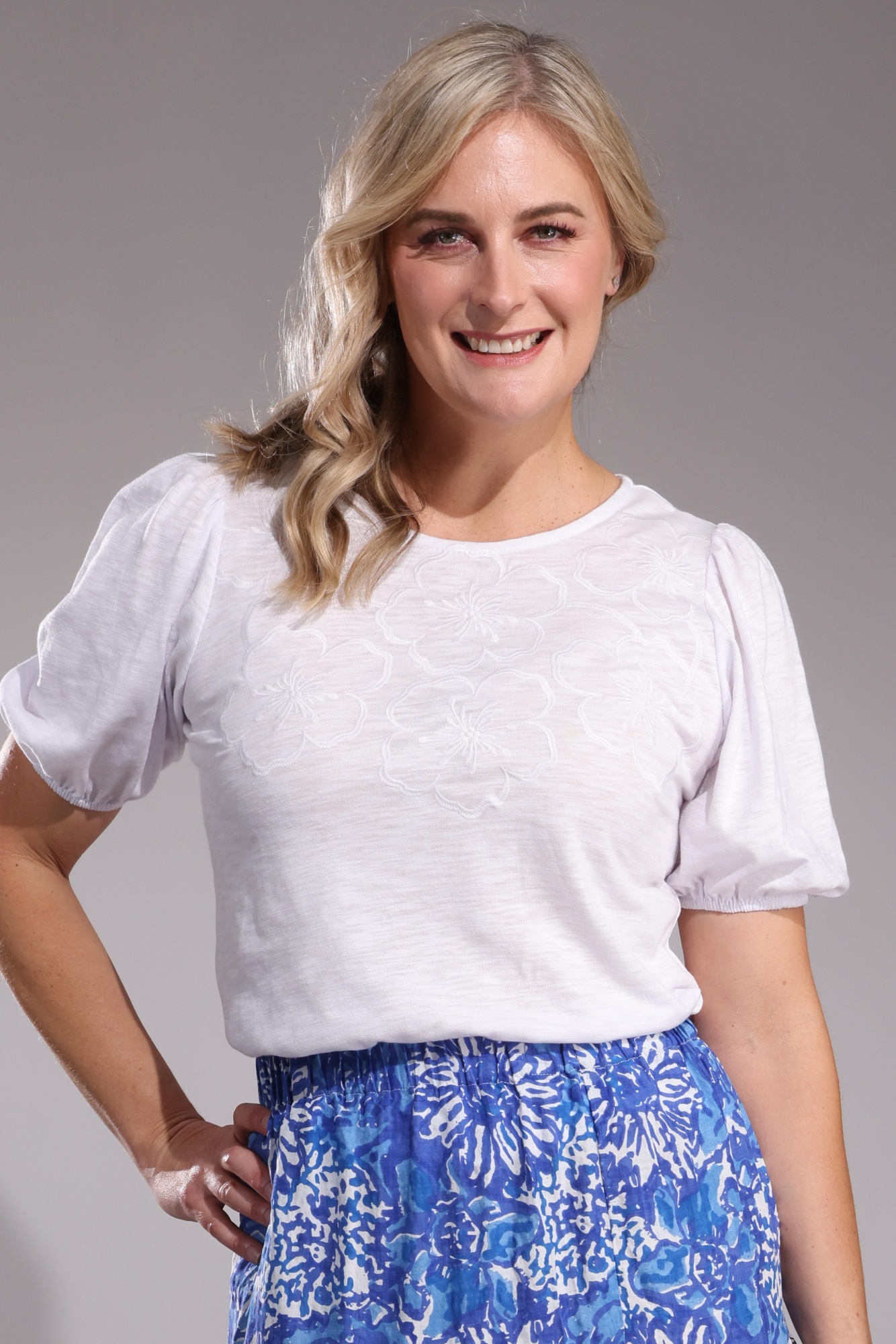Elegant Puff Sleeve Blouse in Ivory - Women's Fashion Tops | Perfect for Office Wear, Date Nights & Special Occasions