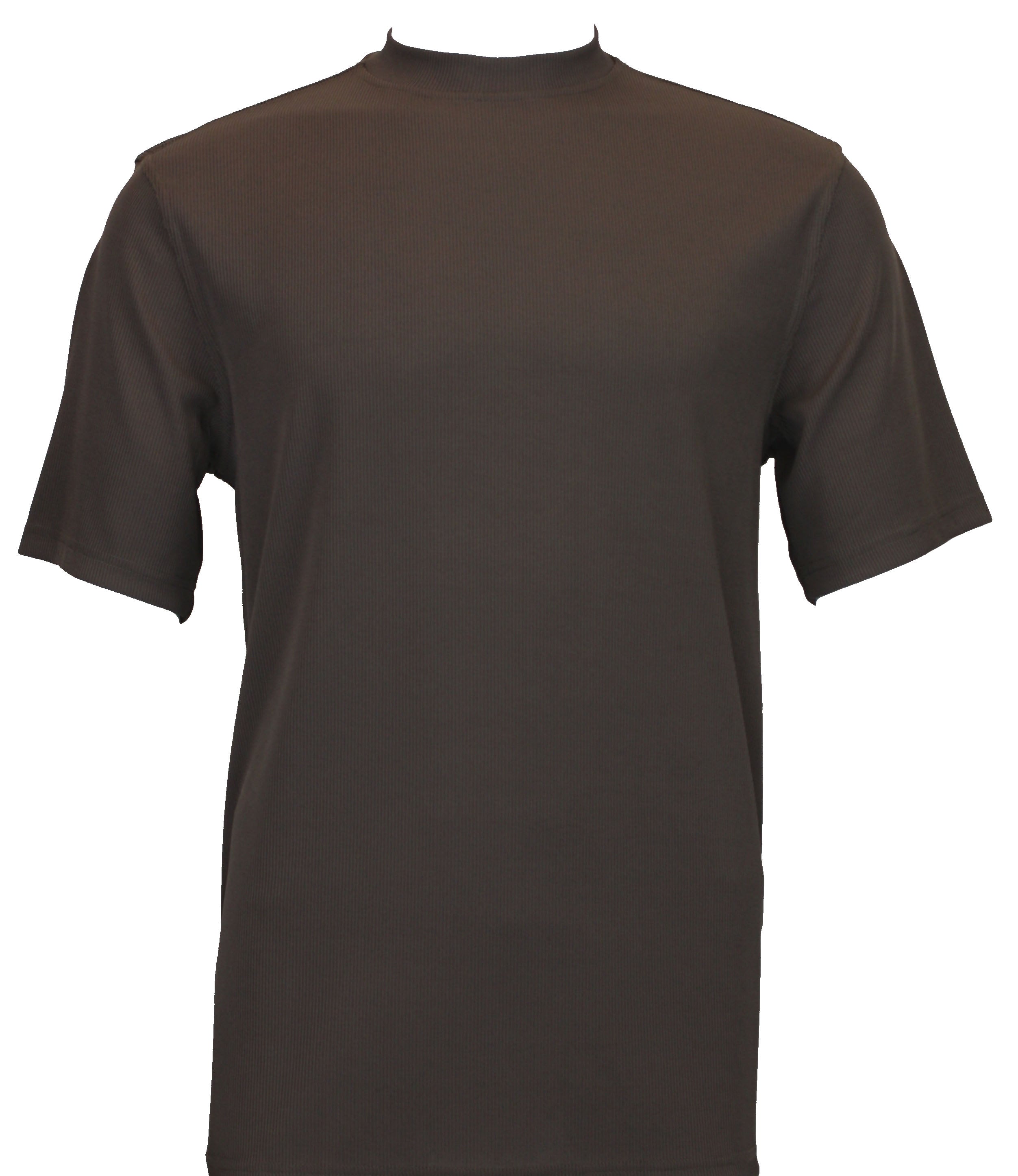 Bassiri Short Sleeve Mock Neck Brown T-Shirt 218 - Stylish Casual Wear for Men, Perfect for Everyday Outfits, Work, and Outdoor Activities