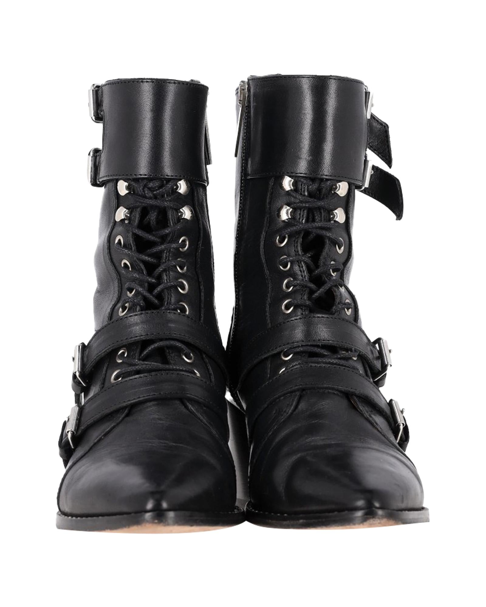 Billie Women's Lace Up Ankle Boots with Buckle Detail - Stylish Chunky Heel Booties for Fall & Winter Fashion | Perfect for Office, Date Night & Casual Outfits