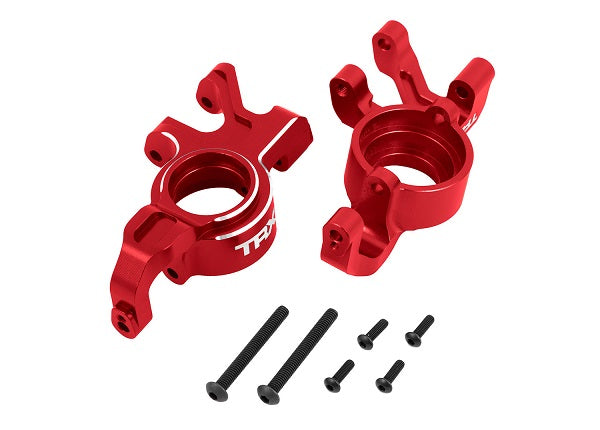 High-Performance Aluminum Steering Blocks - Left & Right Pair, Red - Perfect for RC Cars, Off-Road Vehicles & DIY Projects