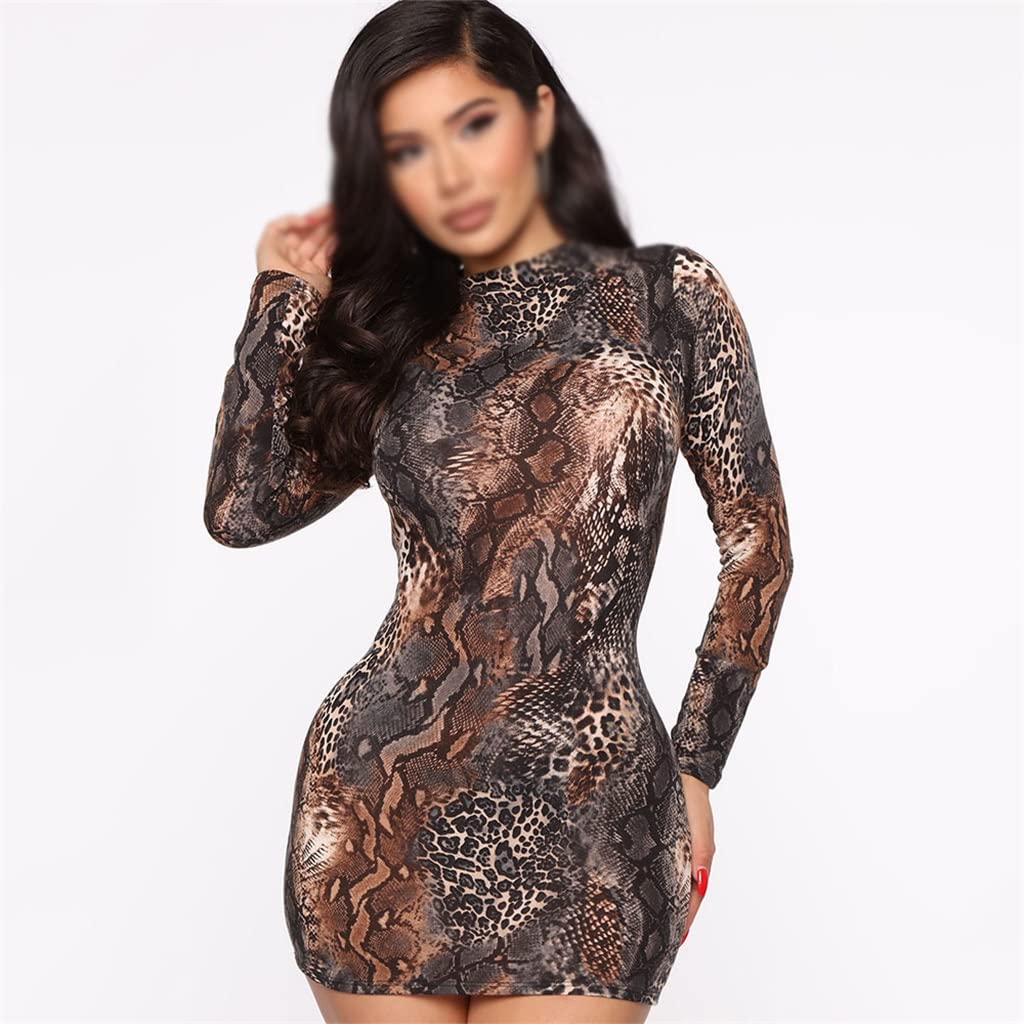 Sexy Skinny Long Sleeve Printed Wrap Hip Dress for Women - Summer Nightclub & Party Outfit (XXL, Color A) | Perfect for Clubbing, Date Nights & Special Occasions