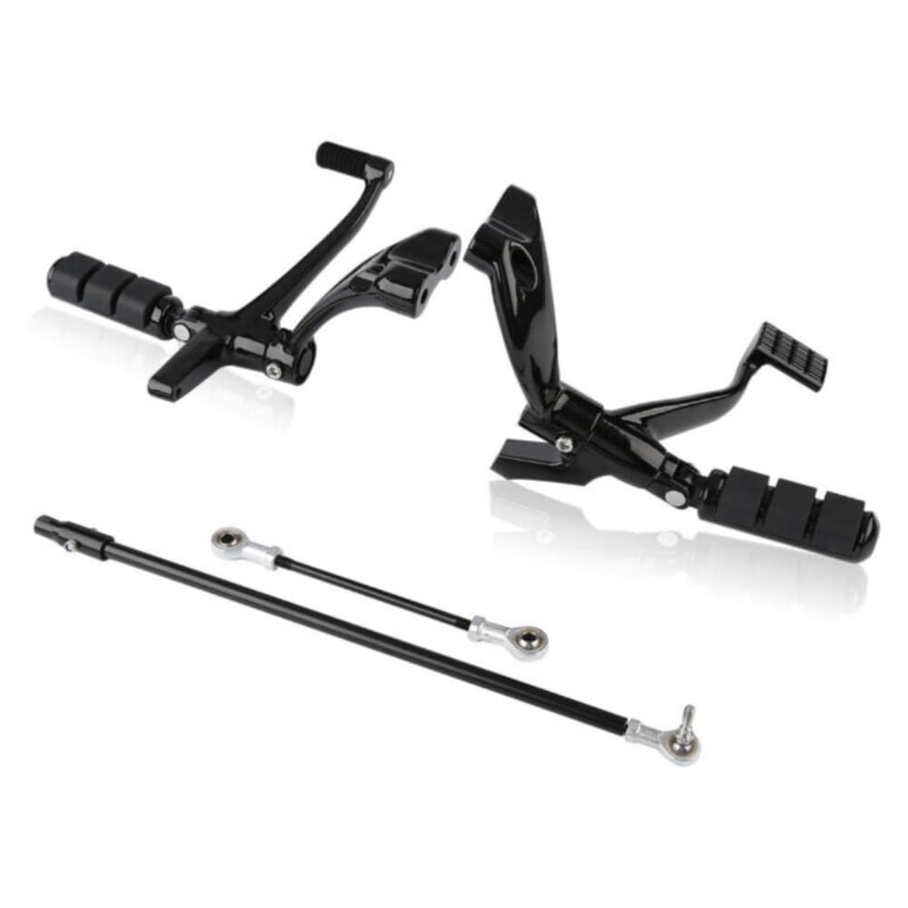 Forward Controls Kit - Motorcycle Foot Pegs, Levers & Linkages (Steel + Rubber + Aluminum) - Complete Upgrade Kit for Harley, Honda, Yamaha - Perfect for Cruiser & Touring Bike Customization