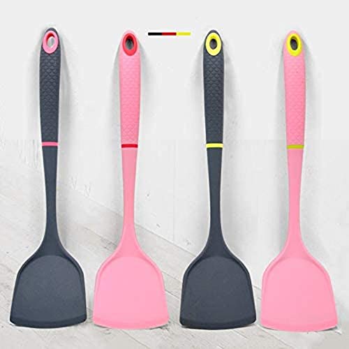 Premium 3-Piece Spatula Set - Stainless Steel Slotted Spatula, Mixing Spoon & Cooking Utensil Holder - Non-Slip Heat Resistant Kitchen Tools for Baking, Flipping Pancakes & Serving Dinner Dishes