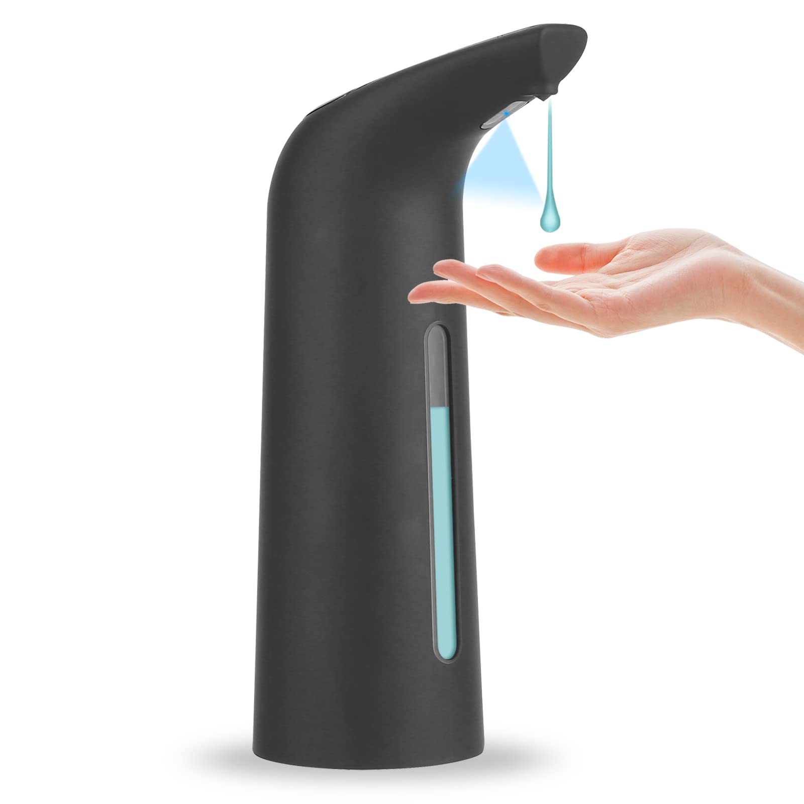 TUMAN Pro Automatic Touchless Soap Dispenser - 14oz/400ml Battery Operated Electric Hand Soap Dispenser with Motion Sensor, IPX6 Waterproof (Black) - Perfect for Kitchen, Bathroom, Hotel, Office & Public Restrooms