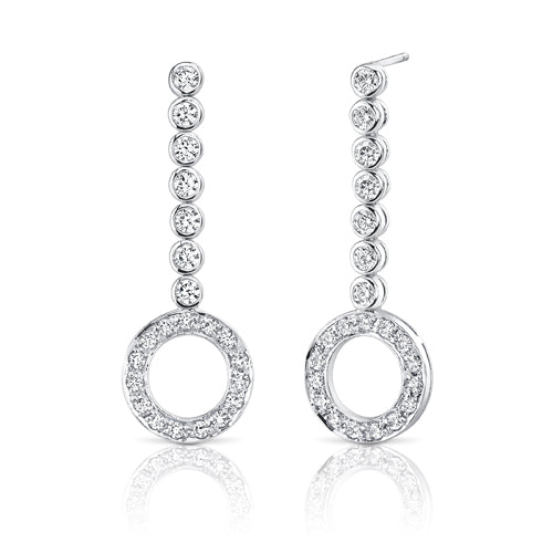 Cubic Zirconia Tennis Style Pendant Earrings Set in Sterling Silver | Elegant Jewelry for Women, Perfect Gift for Anniversary, Birthday & Special Occasions