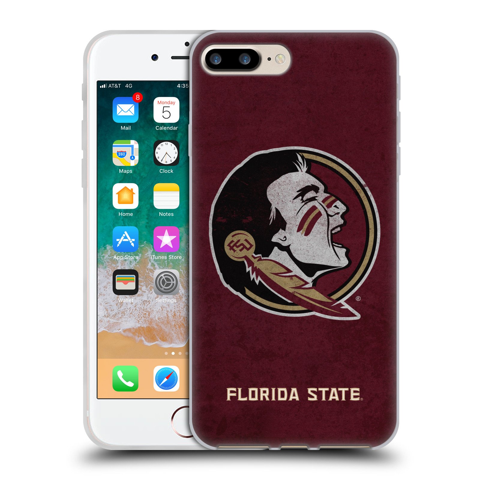 Officially Licensed Florida State University FSU Distressed Soft Gel Case for Apple iPhone 7 Plus/iPhone 8 Plus - Durable Protection with Stylish College Design, Perfect for Students and Alumni