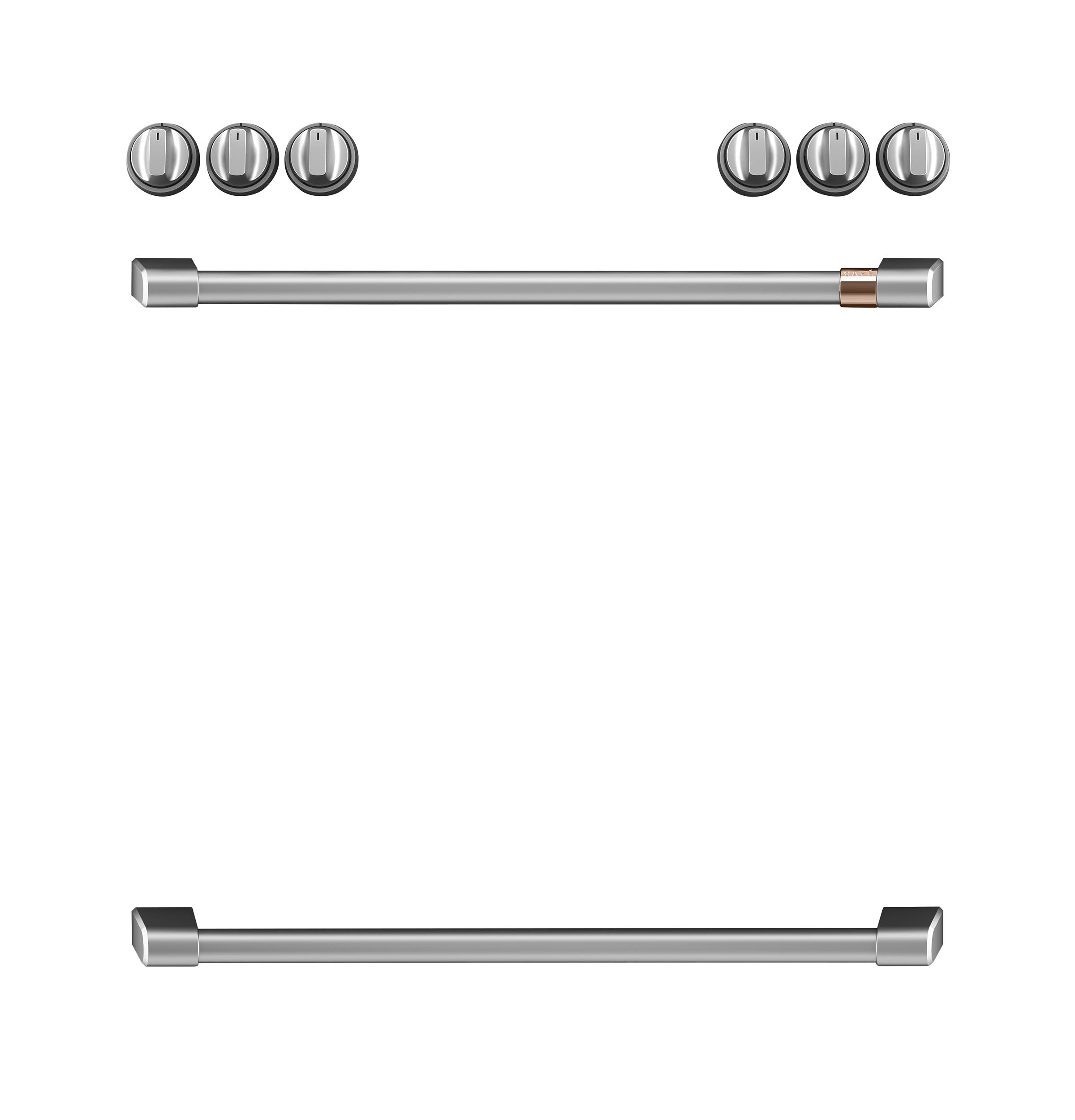 Premium Brushed Stainless Steel Front Control Electric Range Knobs and Handles Set - CXFCEHKPMSS - Perfect for Modern Kitchen Appliances and Stove Upgrades