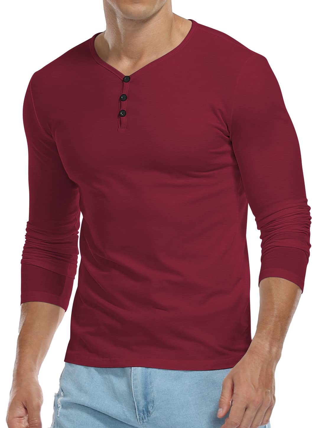 KUYIGO Men's Short Sleeve Henley T-Shirt - Button Placket Cotton Shirt for Casual Wear & Summer Outfits | Breathable & Comfortable Daily Wear