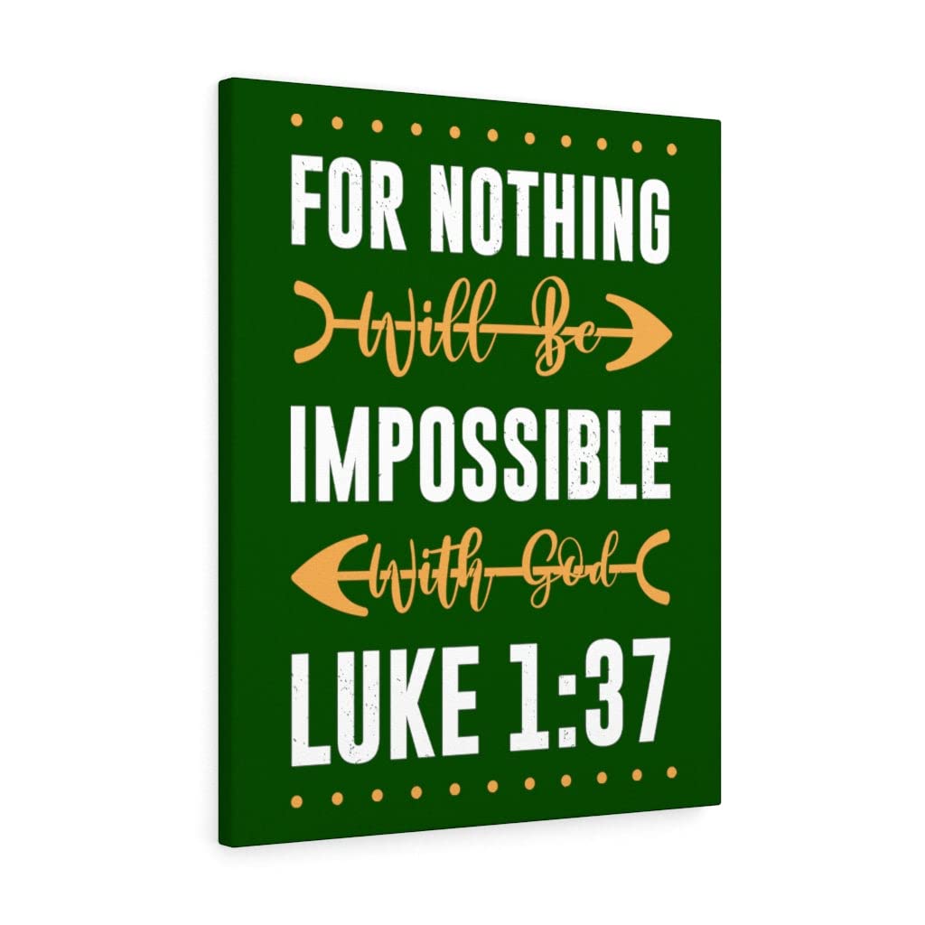 Christian Wall Art with Bible Verse - Luke 1:37 'Nothing is Impossible' Scripture Print - Ready to Hang Home Decor for Living Room, Bedroom & Office - Inspirational Gift for Faith-Based Weddings & Housewarming