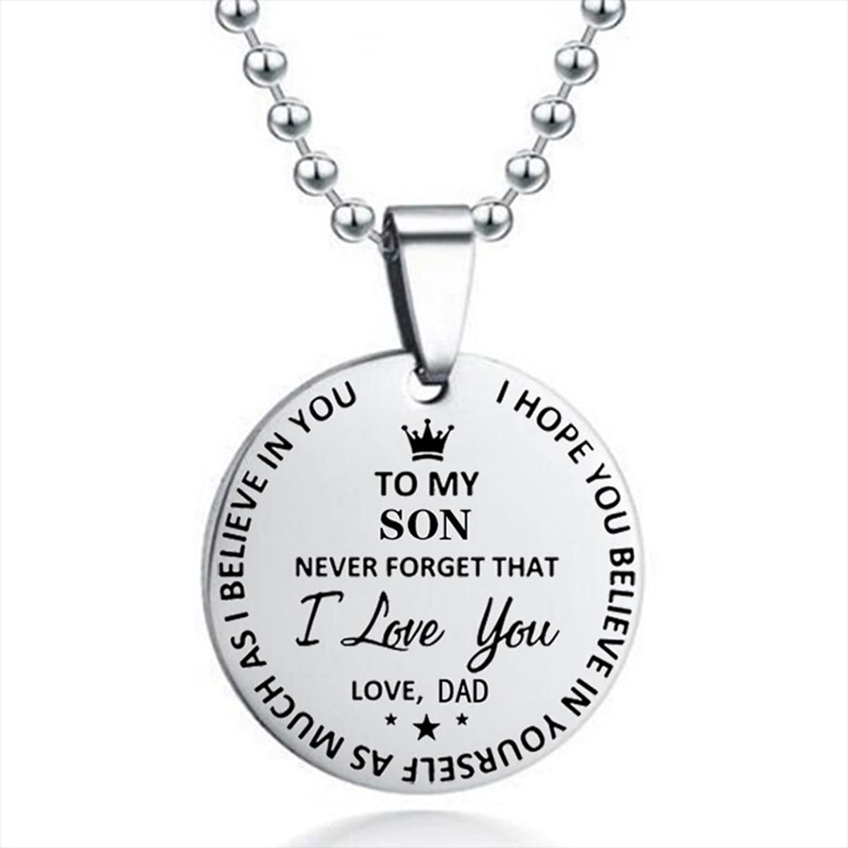 Personalized I Love You Heart Pendant Necklace - Inspirational Christmas Birthday Gift for Daughter Son from Mom Dad - Perfect for Graduation, Anniversary & Special Occasions