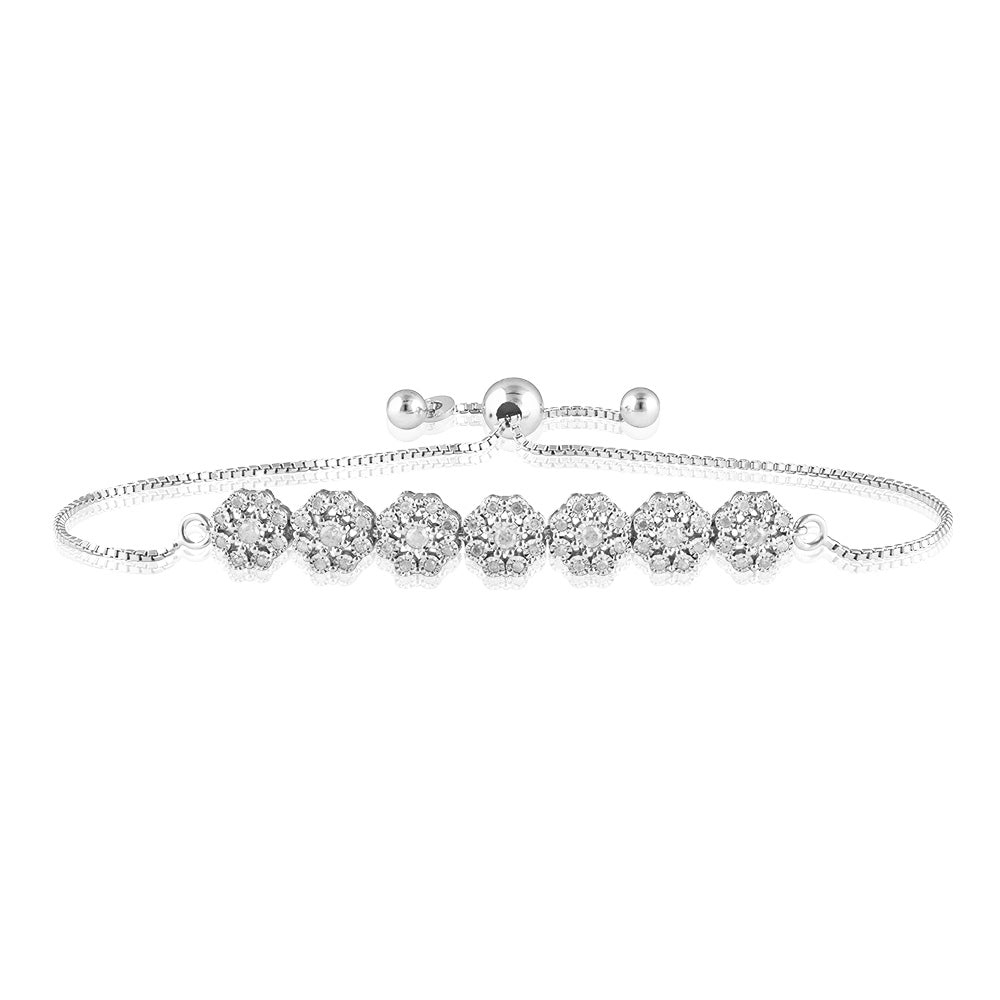 1/2 Carat Diamond Bracelet in Sterling Silver - Elegant Tennis Bracelet for Women, Perfect Gift for Anniversary, Birthday & Special Occasions
