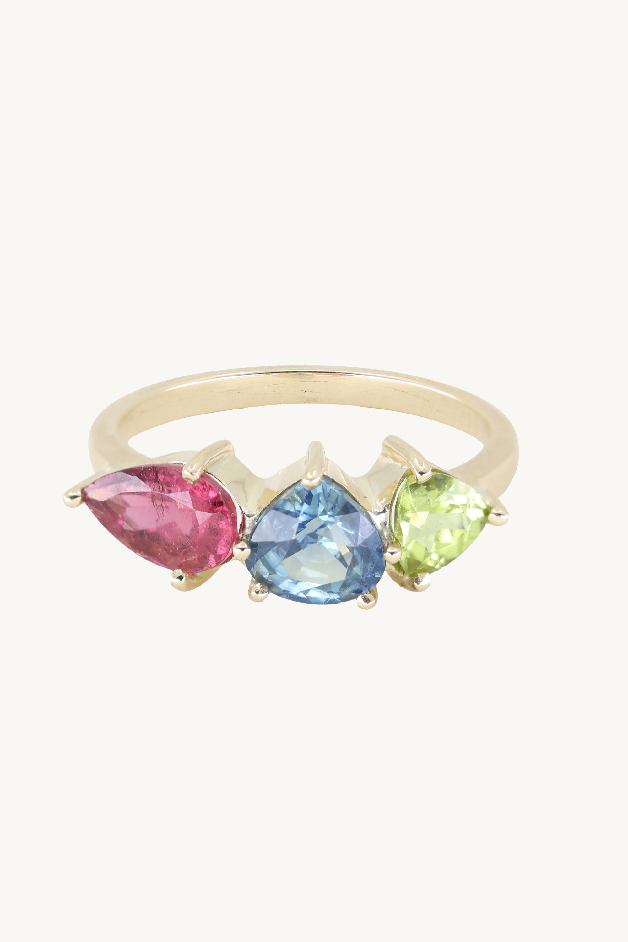 14K Yellow Gold Trio Cluster Ring for Women - Elegant Stackable Wedding Band, Anniversary Gift, or Everyday Jewelry - Perfect for Bridal, Party, and Special Occasions
