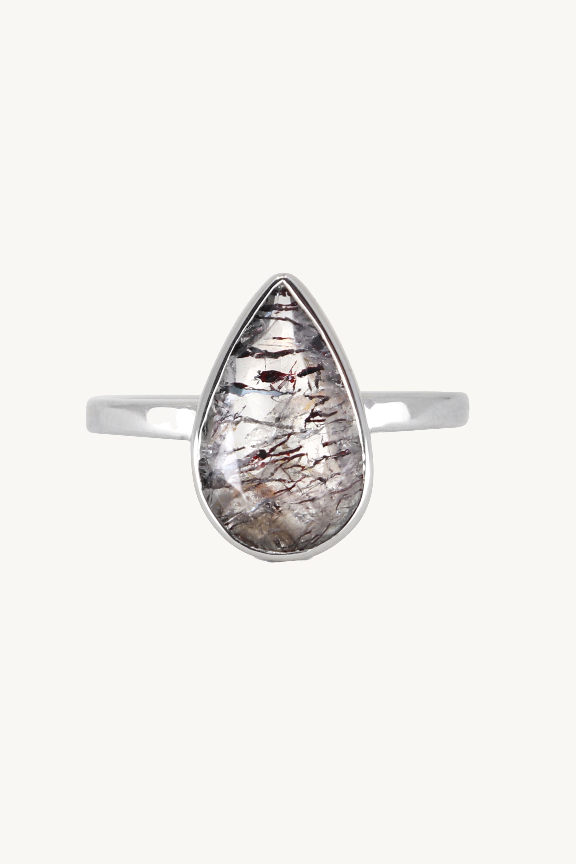 9K White Gold Rutilated Quartz Pendant Necklace - Elegant Gemstone Jewelry for Women - Perfect for Weddings, Parties & Special Occasions