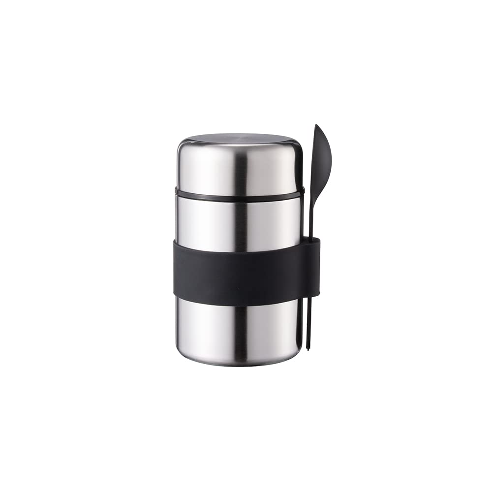 Premium 13oz Stainless Steel Vacuum Insulated Lunch Box - Leakproof Thermal Food Container for Hot & Cold Meals | BPA-Free, Double-Walled Design Keeps Temperature for Hours | Perfect for Office, School, Picnics & Outdoor Activities (Black)