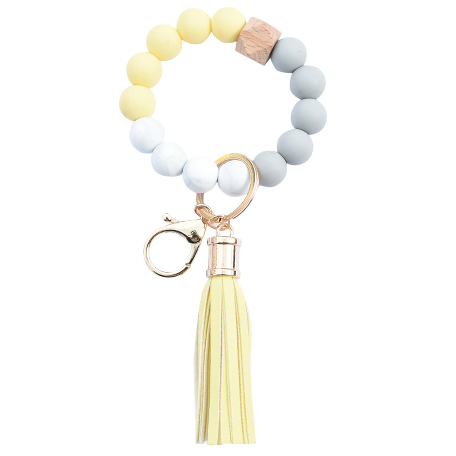 Creative Beaded Keychain Bracelet for Women & Girls - Leopard Print Tassel Wristlet Key Ring, Stylish Bangle Key Holder - Perfect for Gifts, Parties, and Everyday Fashion Accessories