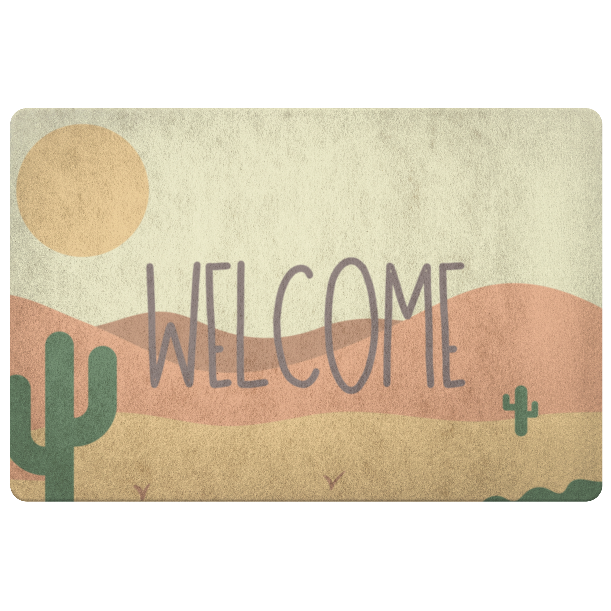 Southwestern Welcome Doormat - Midwest Desert Scene Design for Front Door, Porch & Entryway - Non-Slip Indoor/Outdoor Floor Mat