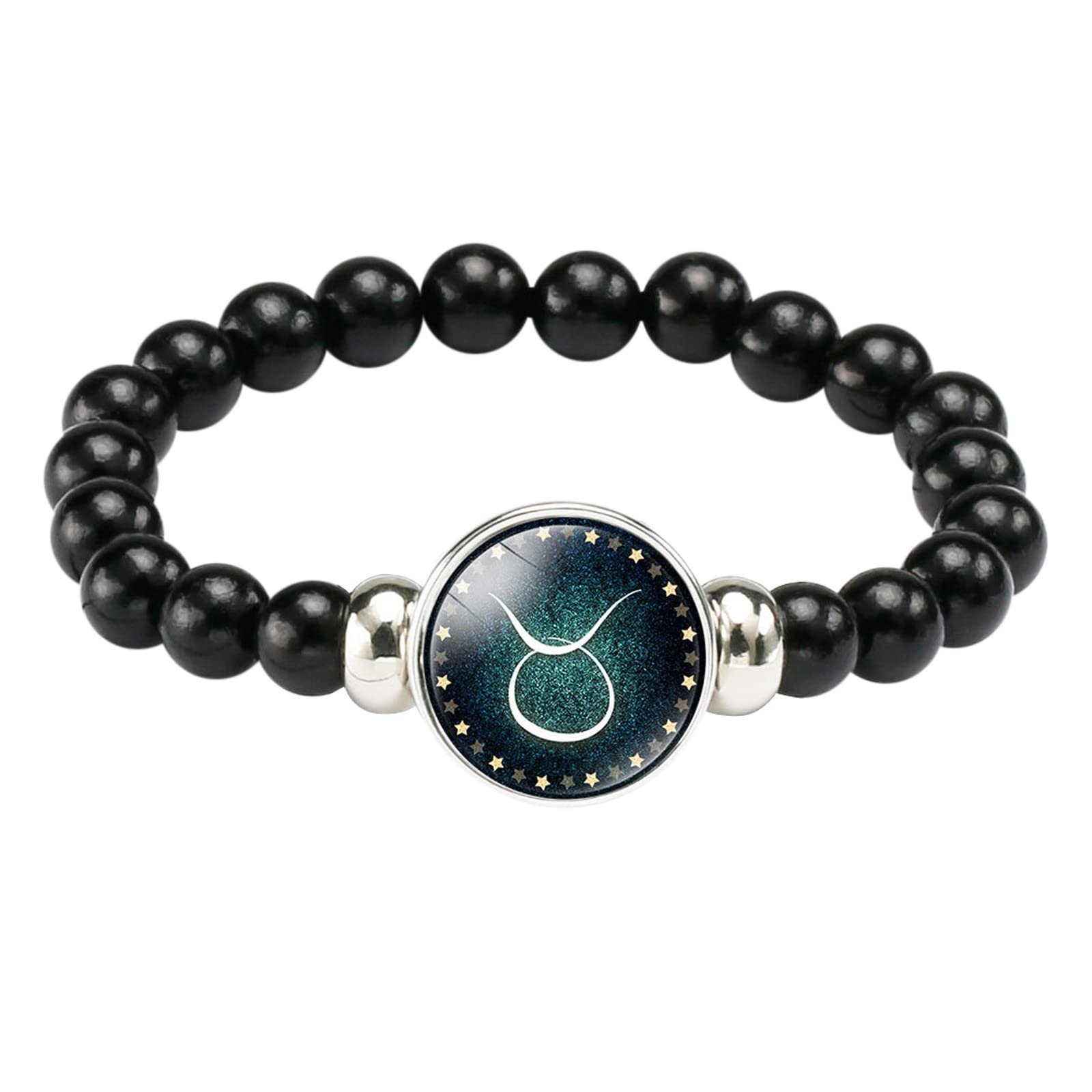 12 Zodiac Constellation Bracelets - Crystal Glass Punk Rock Jewelry for Women & Men - Adjustable One Size - Perfect for Gifts, Parties & Daily Wear (K Style)