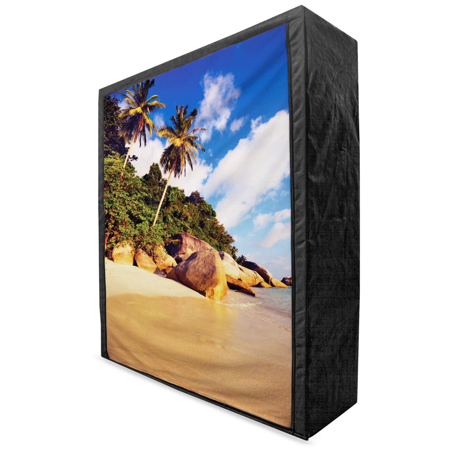 Ambesonne Portable Fabric Wardrobe with Tropical Palm Tree Print - 59