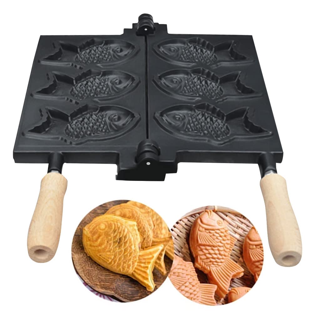 Nonstick Taiyaki Fish-Shaped Waffle Maker Pan - Stovetop & Electric Compatible Cake Mold for Japanese Pancakes, Bubble Waffles & Home Baking - Perfect for Breakfast, Desserts & Party Snacks