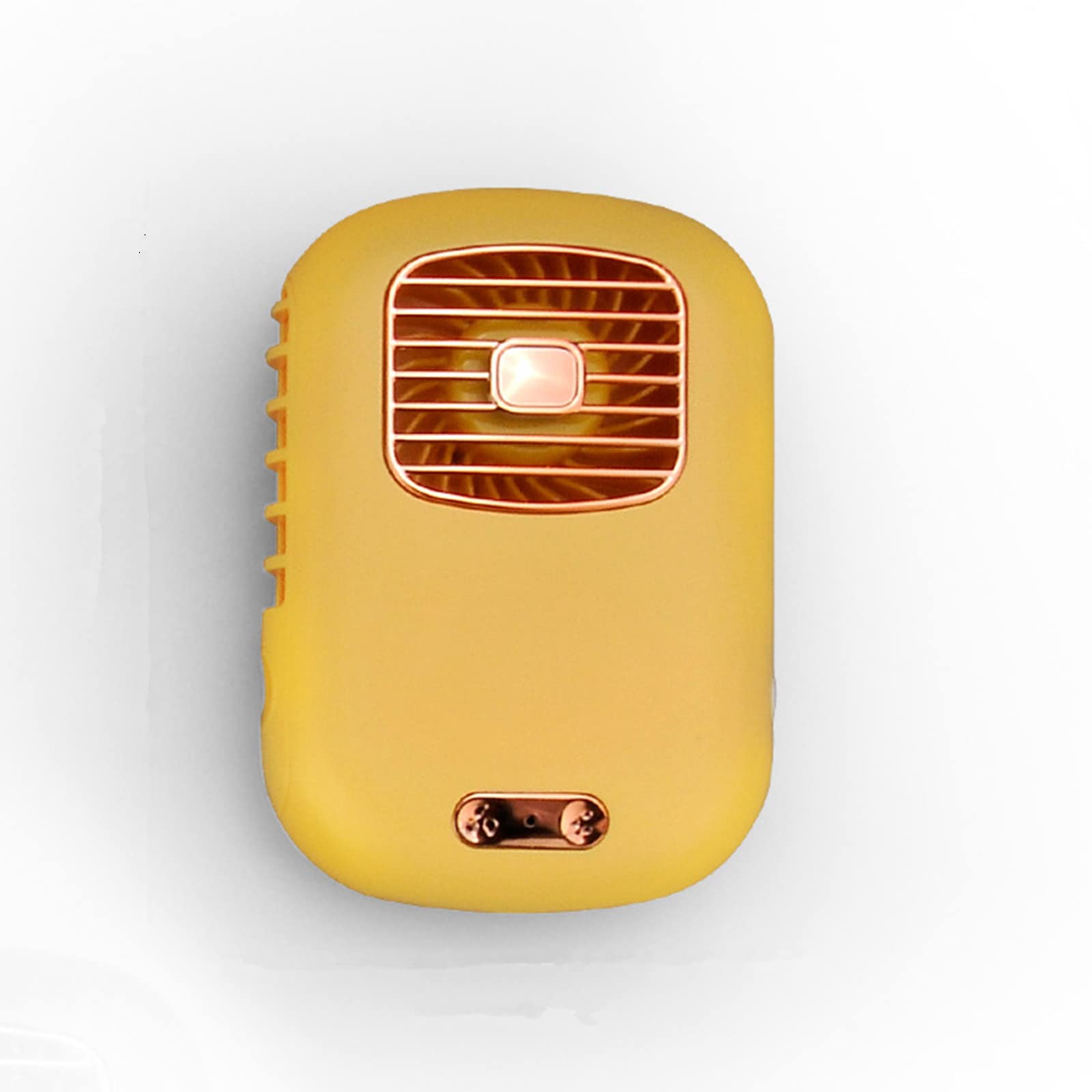 Portable USB Rechargeable Neck Fan with 3 Speeds & Mist Spray Function - Hands-Free Personal Cooling Fan for Outdoor, Office, Travel & Summer Activities (Yellow)