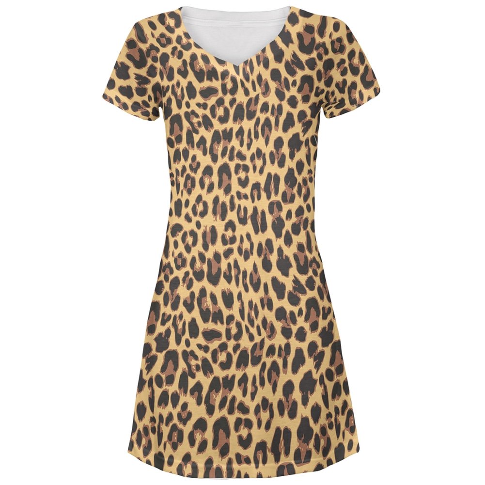 Animalworld Cheetah Print Cover-Up Beach Dress for Women - Lightweight Summer Swimwear Coverup, Pool Party Outfit, Vacation Dress