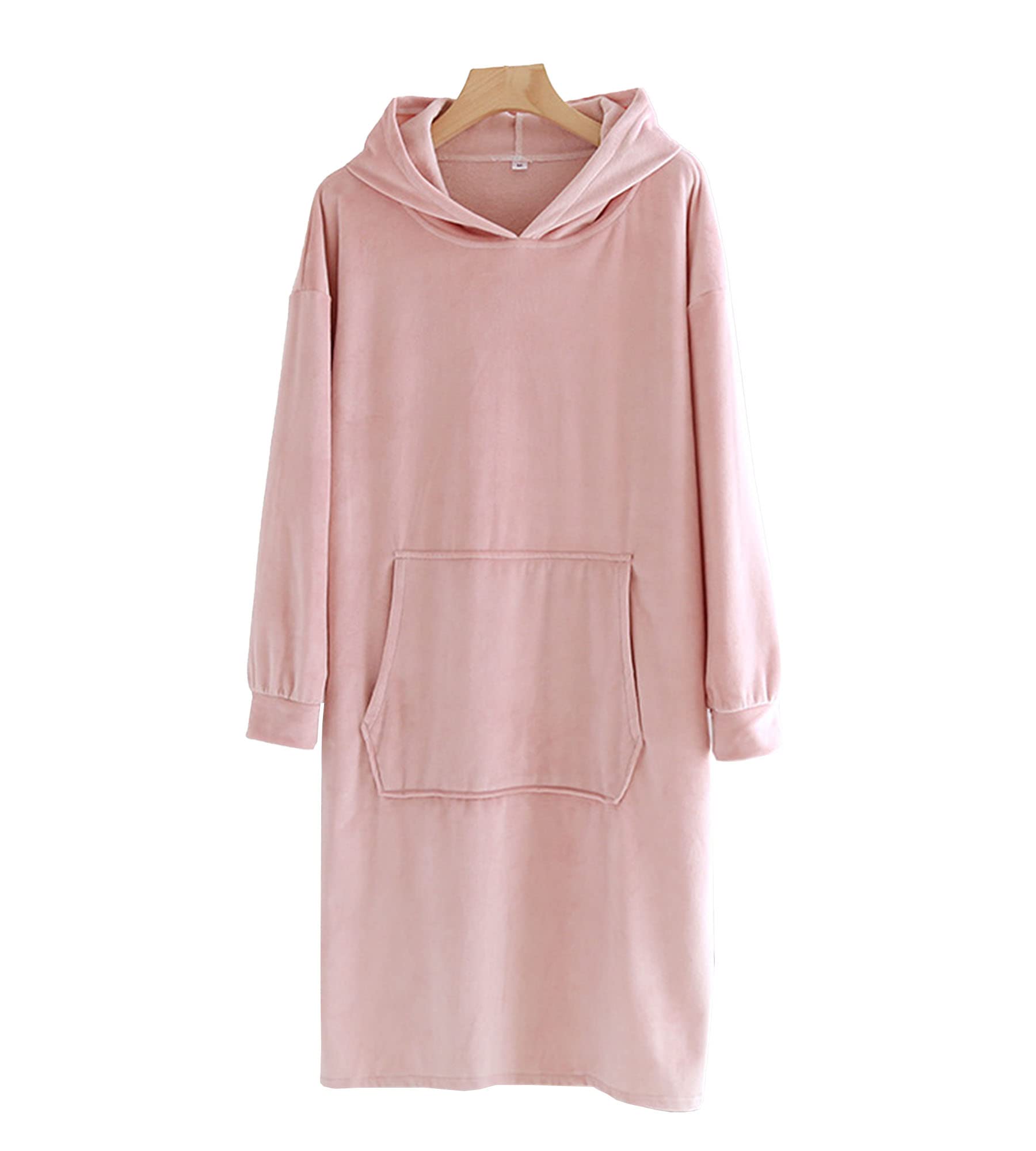 Men's & Women's Flannel Hooded Bathrobe - Thick Warm Pullover Nightgown & Nightdress - Unisex Winter Robe for Spa, Lounge & Home Relaxation