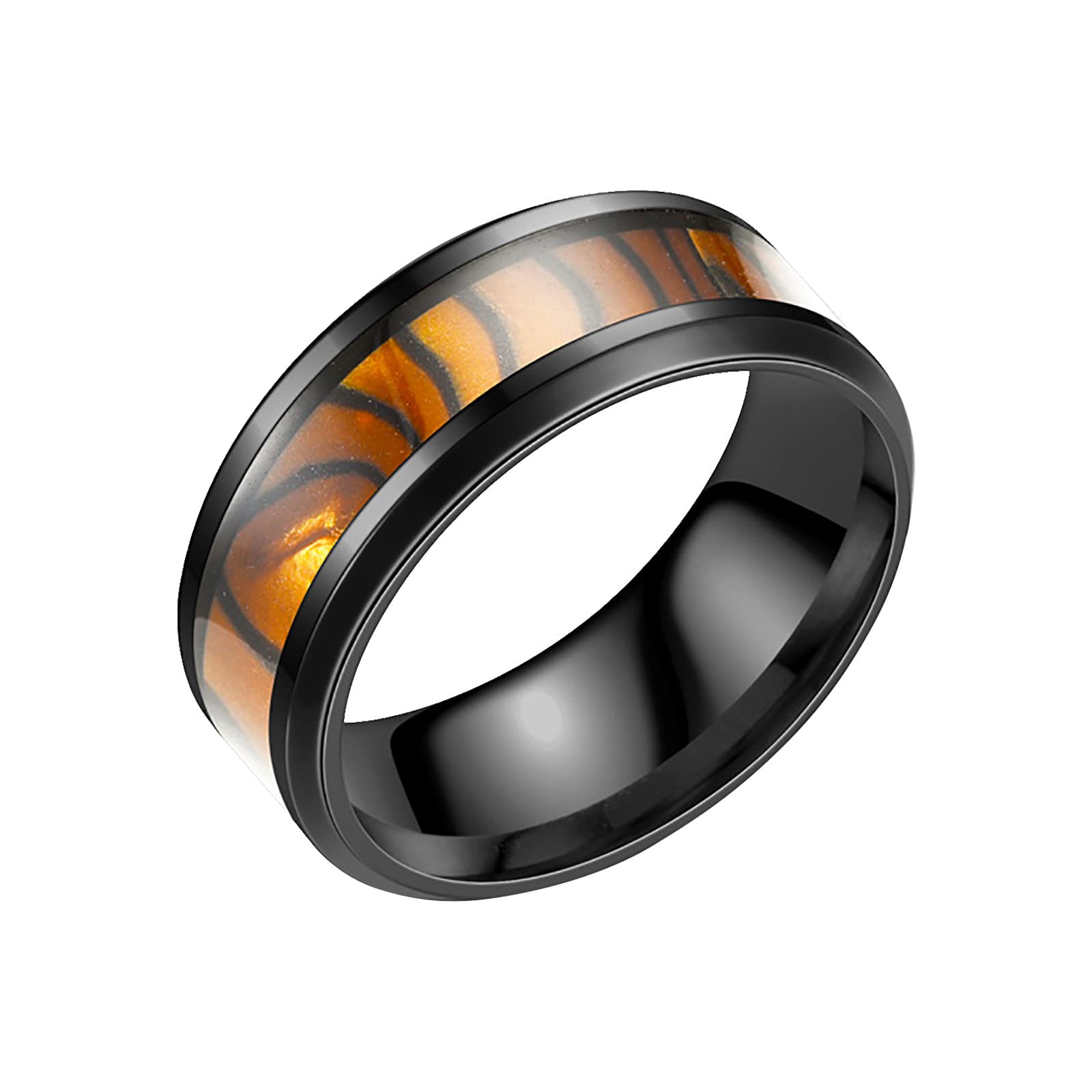 Men's Titanium Shell Ring - Simple & Fashionable Jewelry for Men & Women - Durable & Lightweight Wedding Band, Promise Ring, or Everyday Accessory (Yellow, Size 7) - Perfect for Gifts, Anniversaries, and Casual Wear