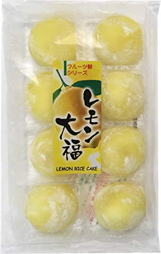 Lemon Mochi Daifuku - 8 Pieces (7.87oz/225g) Japanese Rice Cake Dessert | Perfect for Snacks, Tea Time & Gift Giving