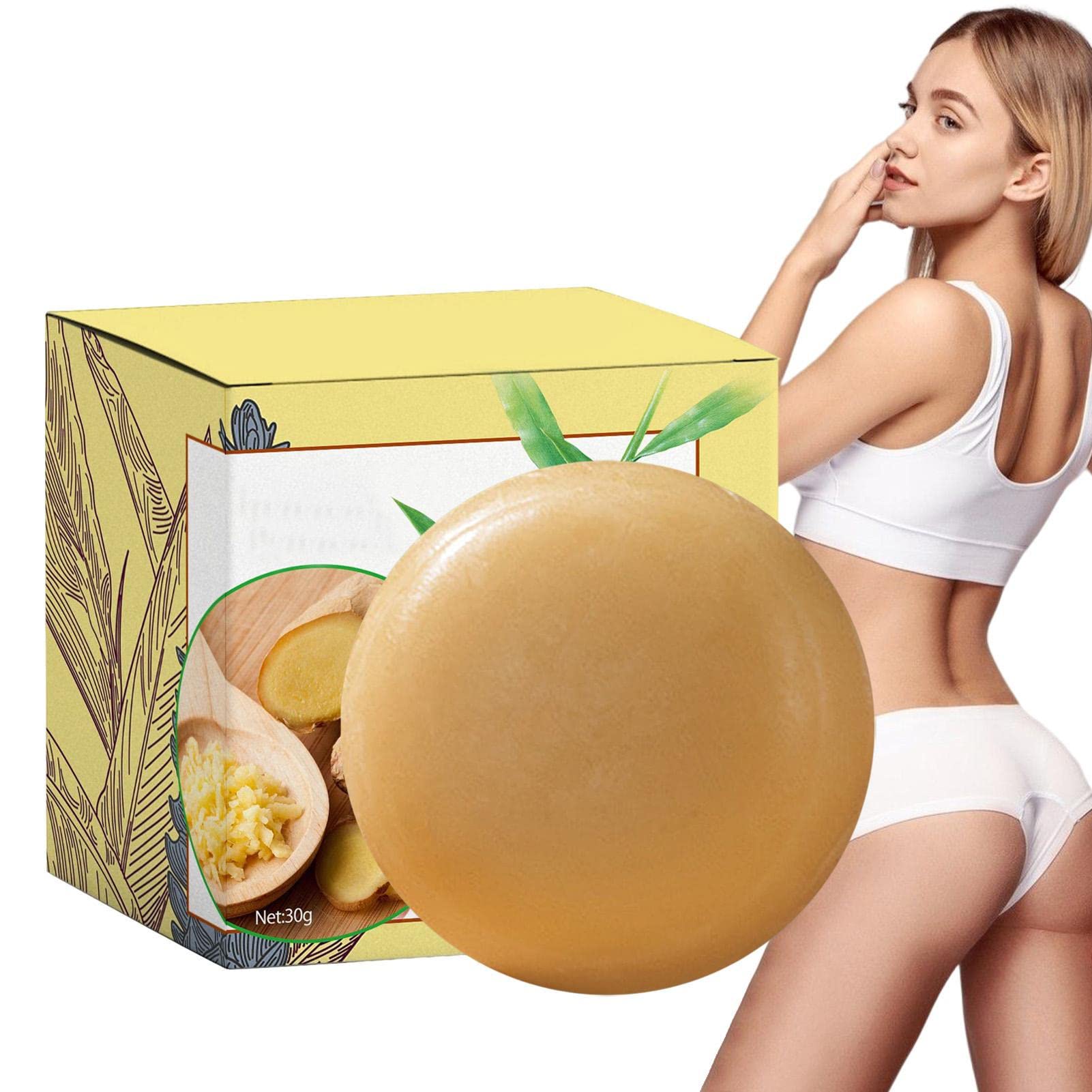 Organic Ginger Soap Bar for Lymphatic Drainage - Herbal Detox & Slimming Soap to Relieve Stress, Improve Sleep & Boost Circulation | Perfect for Spa, Relaxation & Self-Care Routines