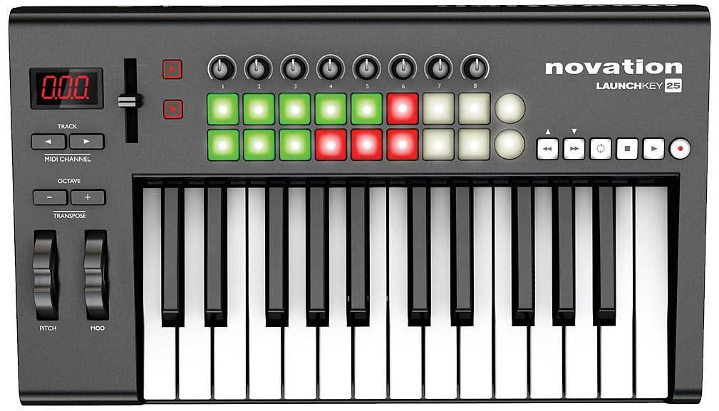 Novation Launchkey 25 - 25-Key USB MIDI Keyboard Controller with Synth-Weighted Keys for Music Production, DAW Control & iOS Compatibility | Perfect for Home Studio, Live Performance & Beat Making