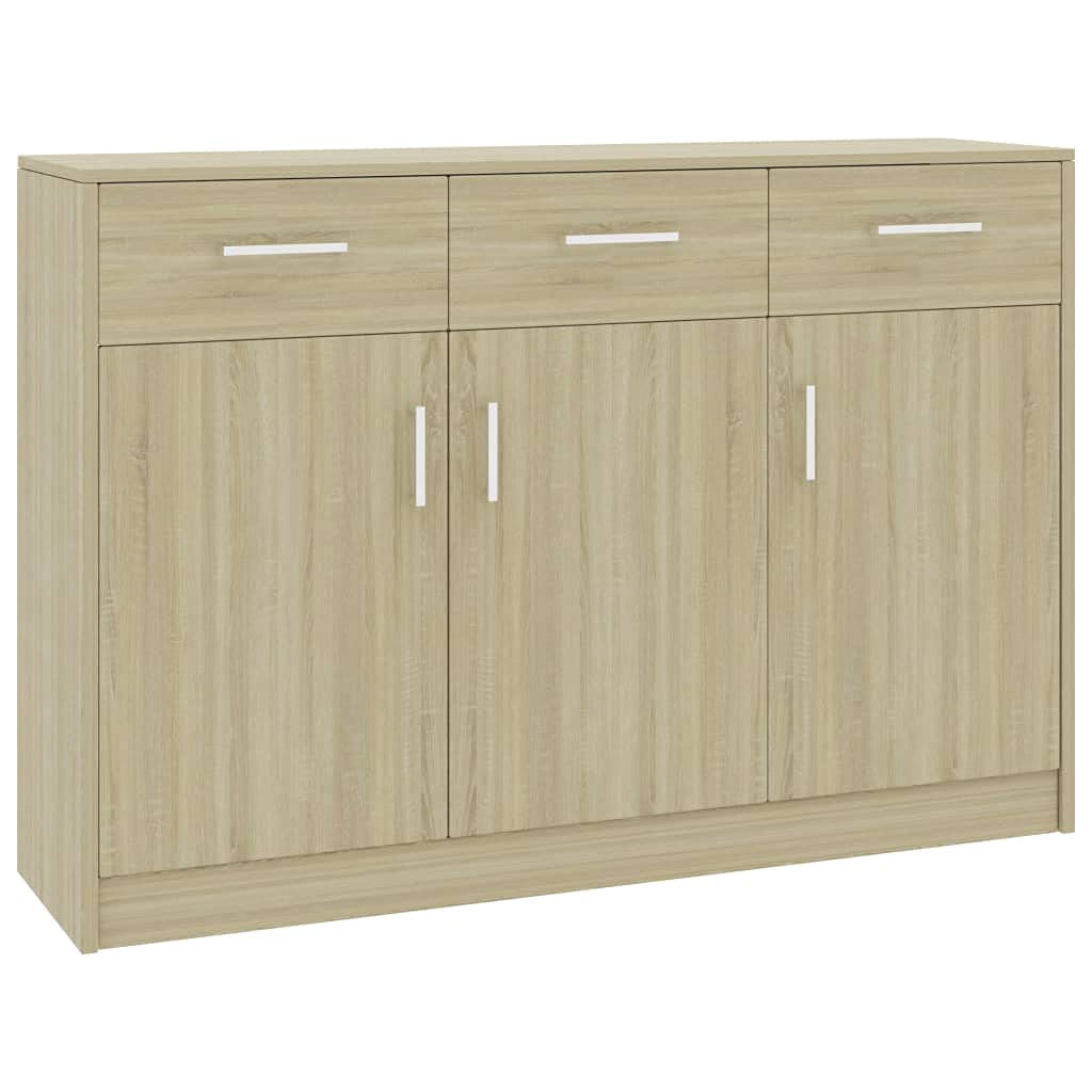 Modern Sideboard Buffet Cabinet - 3 Doors & 3 Drawers Wooden Storage for Kitchen, Dining Room & Living Room | Brown Console Table for Home Organization & Stylish Serving