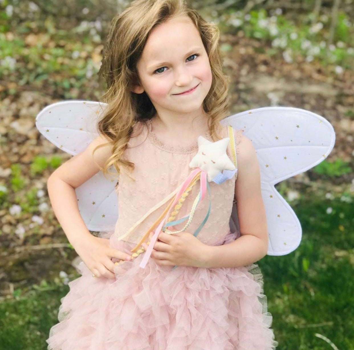 Fairy Wings and Star Magic Wand Costume Set for Kids - Perfect for Halloween, Dress-Up Parties, and Fantasy Play
