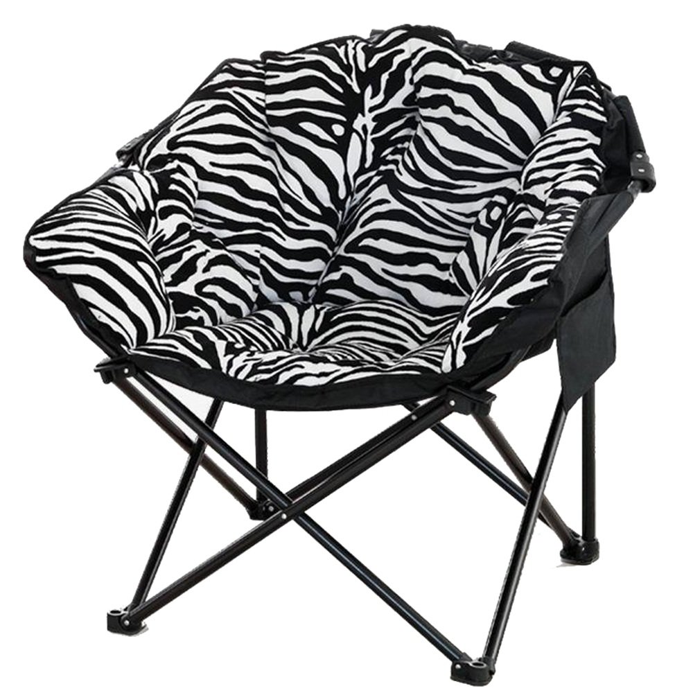 Portable Folding Chair - Large Fabric Lounge Sofa Chair with Recliner, 25.6
