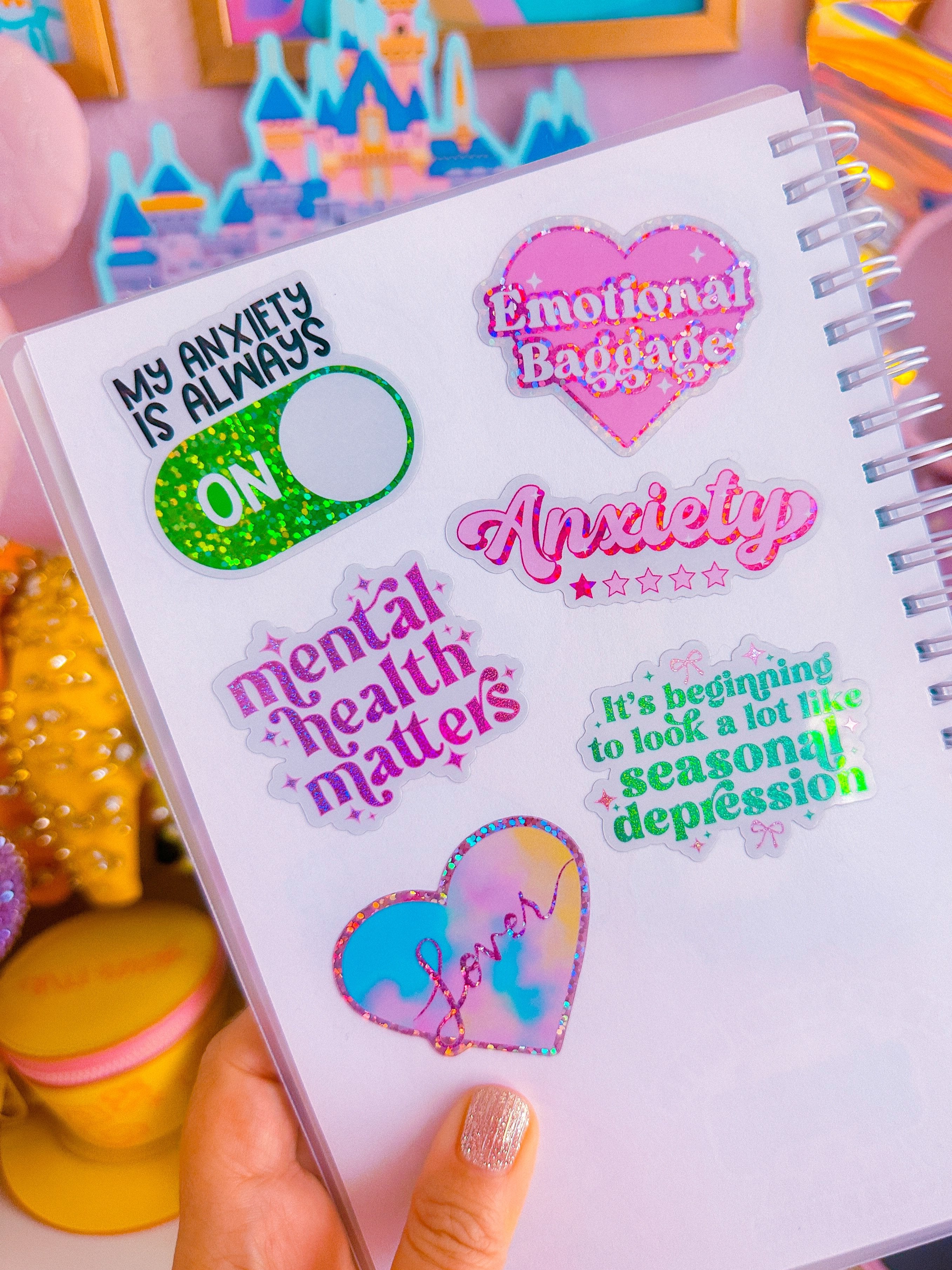 Waterproof Mental Health Matters Stickers - Motivational & Inspirational Decals for Laptops, Water Bottles, Notebooks - Perfect for Self-Care, Therapy, Office & School Use